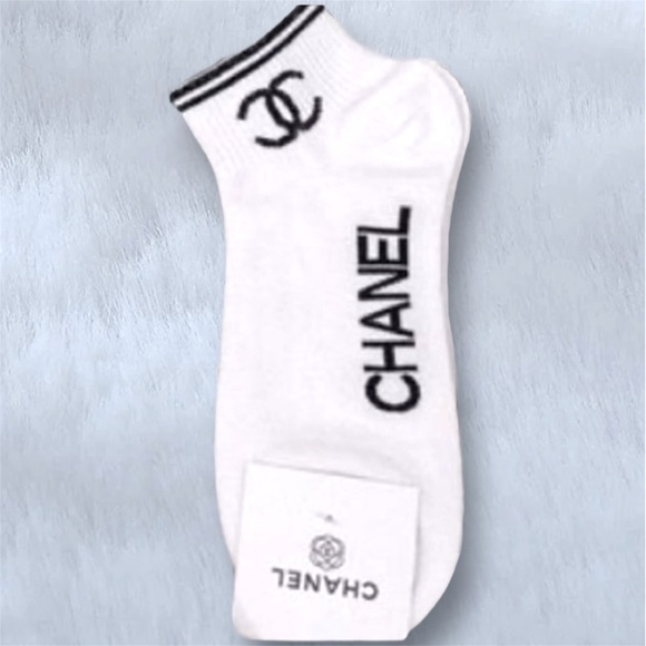 Black and White Casual Socks with Iconic Logo Monogram - Picture 1 of 1